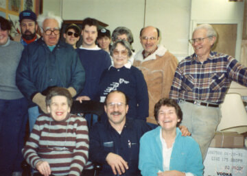 Archives (Museum) Converting Buzz Ware Village Center stage into Archives Space, 1991, ACSM01449.